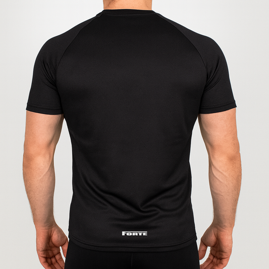 Forte hardloopshirt running jersey in kleur zwart - geschikt voor hardlopen, marathons, hardloopwedstrijden en joggen