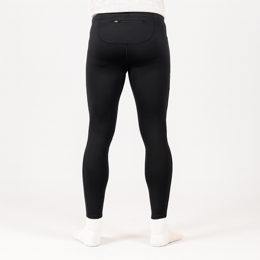 Lange running tight in zwart runningtight voor hardlopen, sporten, overbroek