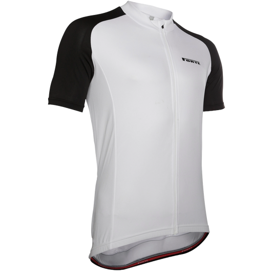 Forte wielershirt classic, zwart wit gekleurd, dunne stof voor comfort en aerodynamische voordelen