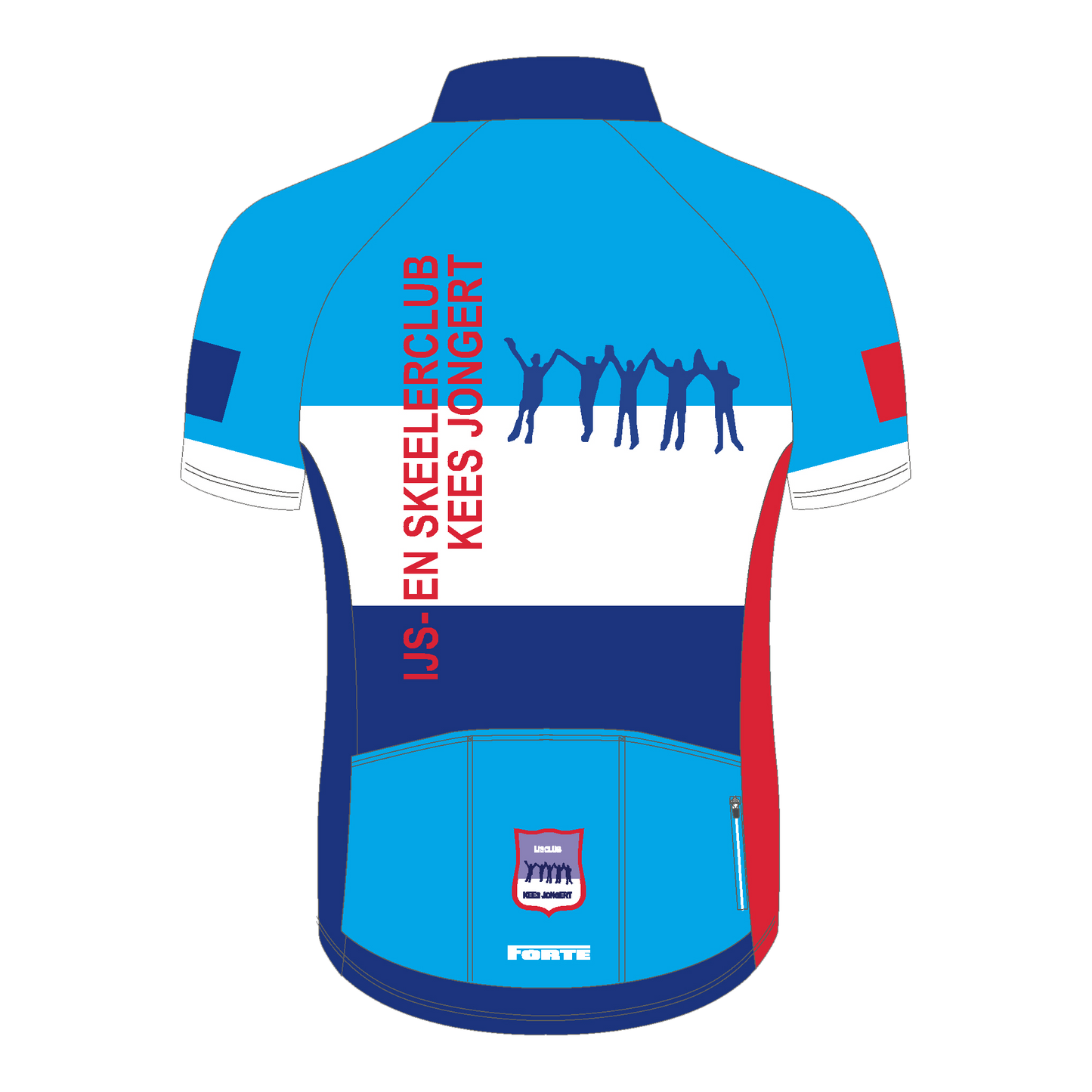 Wielershirt IJsclub Kees Jongert – ademend, sportief shirt met clublogo voor trainingen en toertochten - foto achterkant
