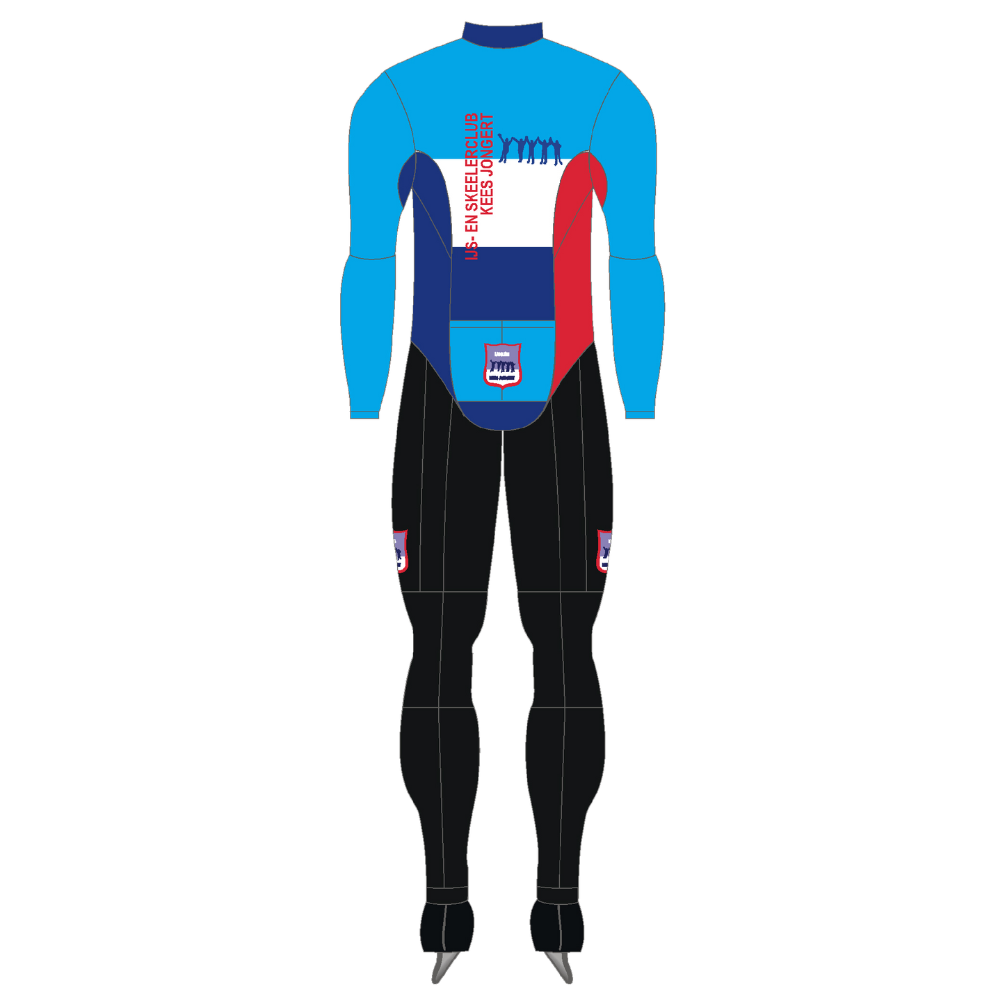 Marathonpak lycra IJsclub Kees Jongert – elastisch, aerodynamisch schaatspak voor snelheid en comfort tijdens lange marathons
