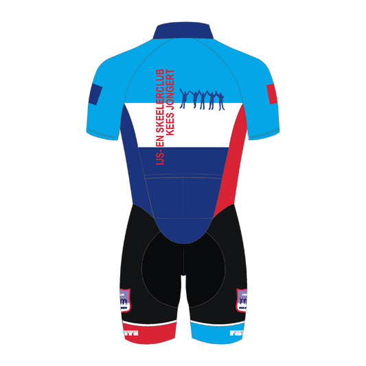 Skeelerpak met korte mouwen IJsclub Kees Jongert – aerodynamisch pak met clubkleuren voor zomerse trainingen skeeleren