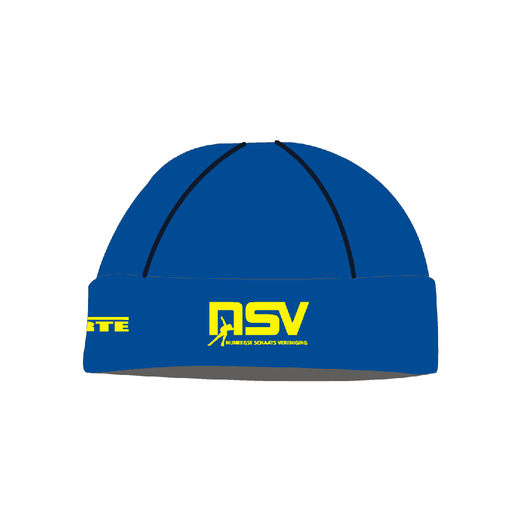 NSV muts voor langebaanschaatsen – warme en sportieve schaatsmuts met NSV-logo van de Nijmeegse Schaatsvereniging, perfect voor koude dagen op en rond de ijsbaan