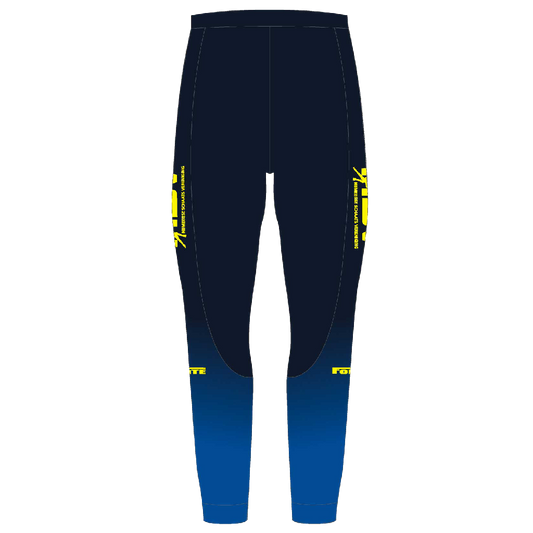 NSV thermo ritsbroek voor kinderen – warme schaatsbroek met lange ritsen van de Nijmeegse Schaatsvereniging, speciaal voor jonge langebaanschaatsers om snel aan en uit te trekken tijdens trainingen in de kou - achterkant