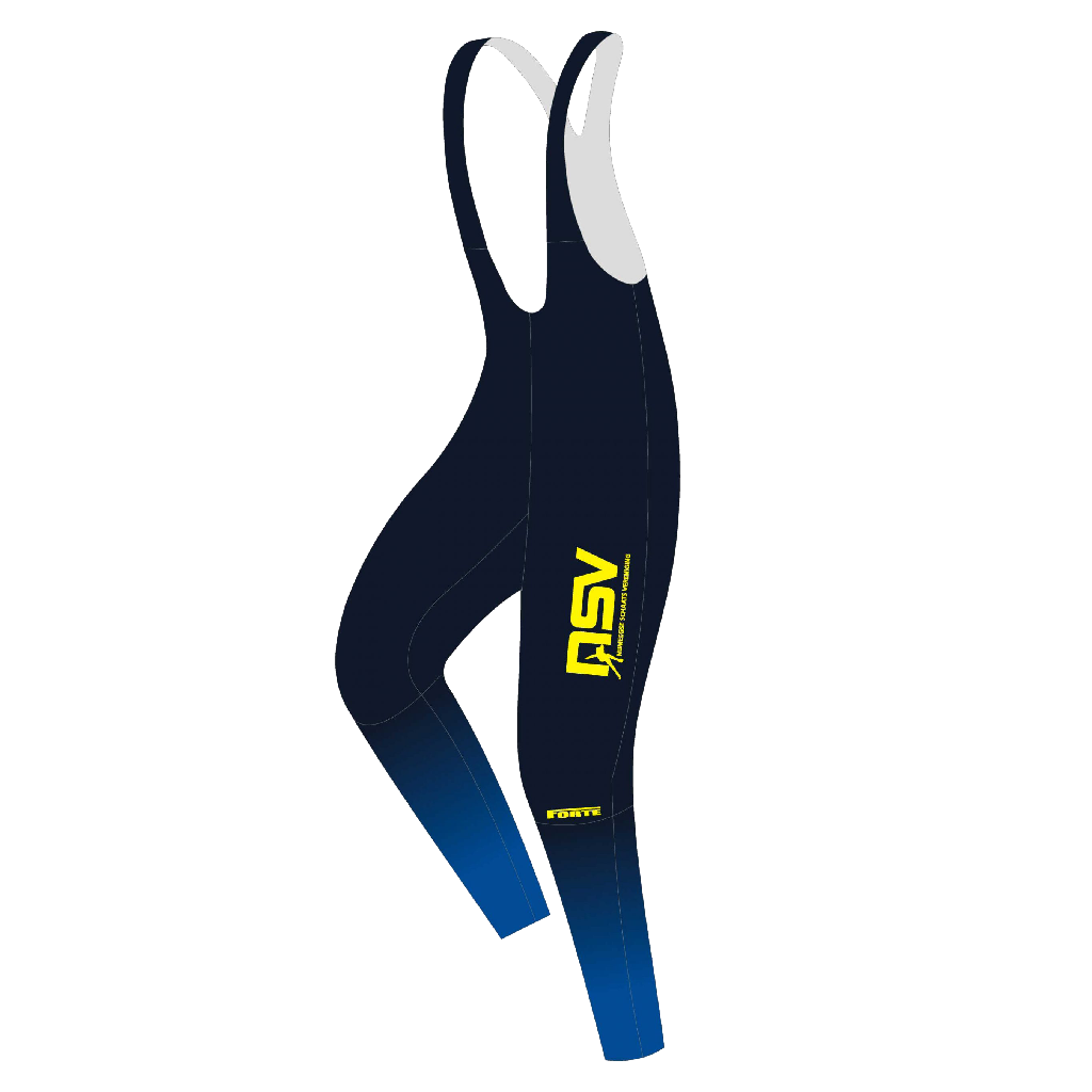 NSV thermo salopette voor kinderen – warme en elastische schaatsbroek met bretels van de Nijmeegse Schaatsvereniging, ideaal voor jonge langebaanschaatsers tijdens koude trainingen op de ijsbaan - zijkant