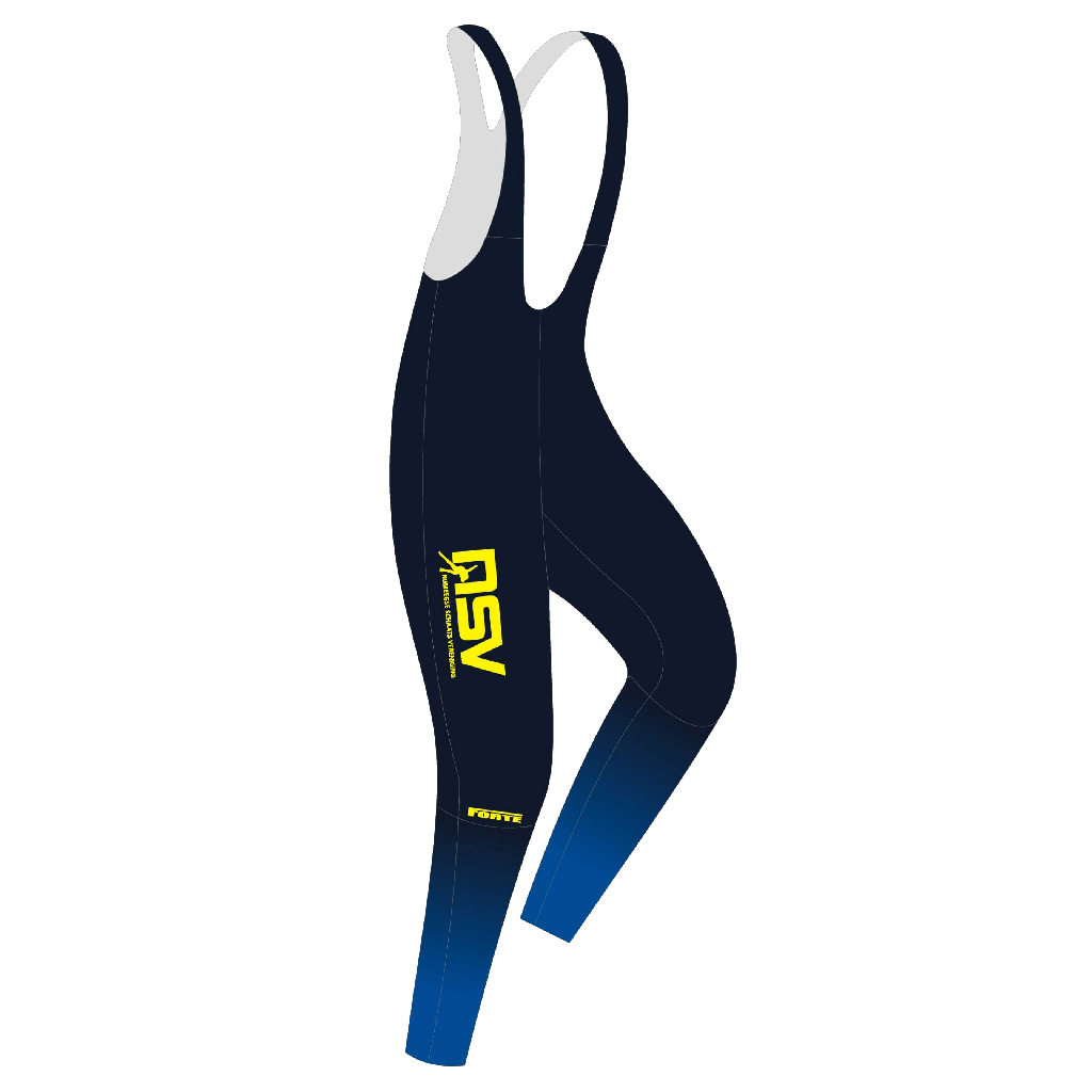 NSV thermo salopette voor kinderen – warme en elastische schaatsbroek met bretels van de Nijmeegse Schaatsvereniging, ideaal voor jonge langebaanschaatsers tijdens koude trainingen op de ijsbaan