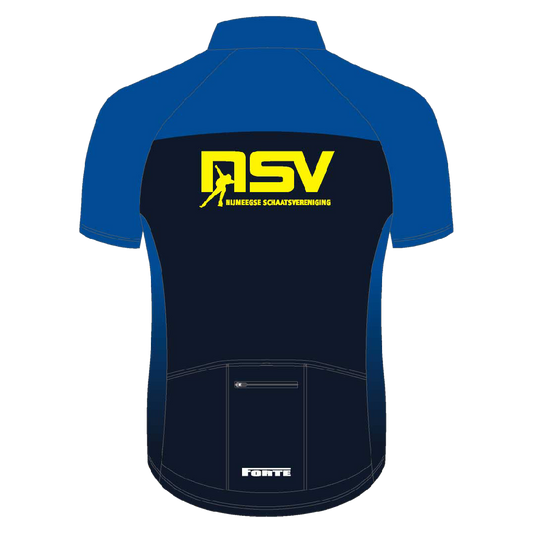 NSV wielershirt pro – ademend en aerodynamisch fietsshirt van het langebaanteam van de Nijmeegse Schaatsvereniging, ideaal voor zomertrainingen en duurblokken op de weg - foto achter