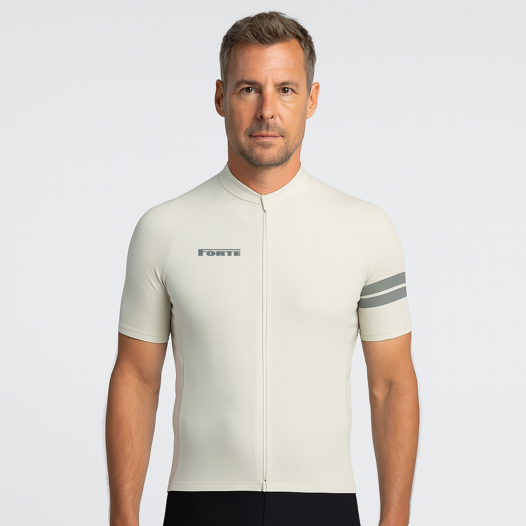 wielershirt elite in kleur lichtgrijs - topkwaliteit wielershirt voor comfort en aerodynamica - wielershirt sneldrogend - wielerkleding