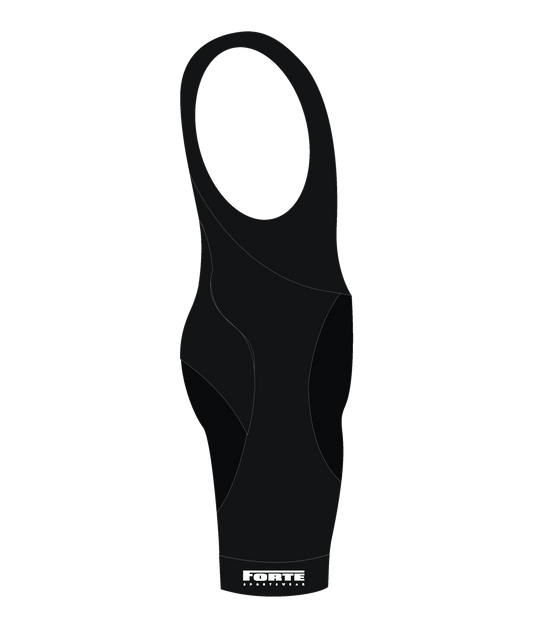 wielerbroek voor wielrenners en fietsers, koersbroek blanco zwart met forte logo