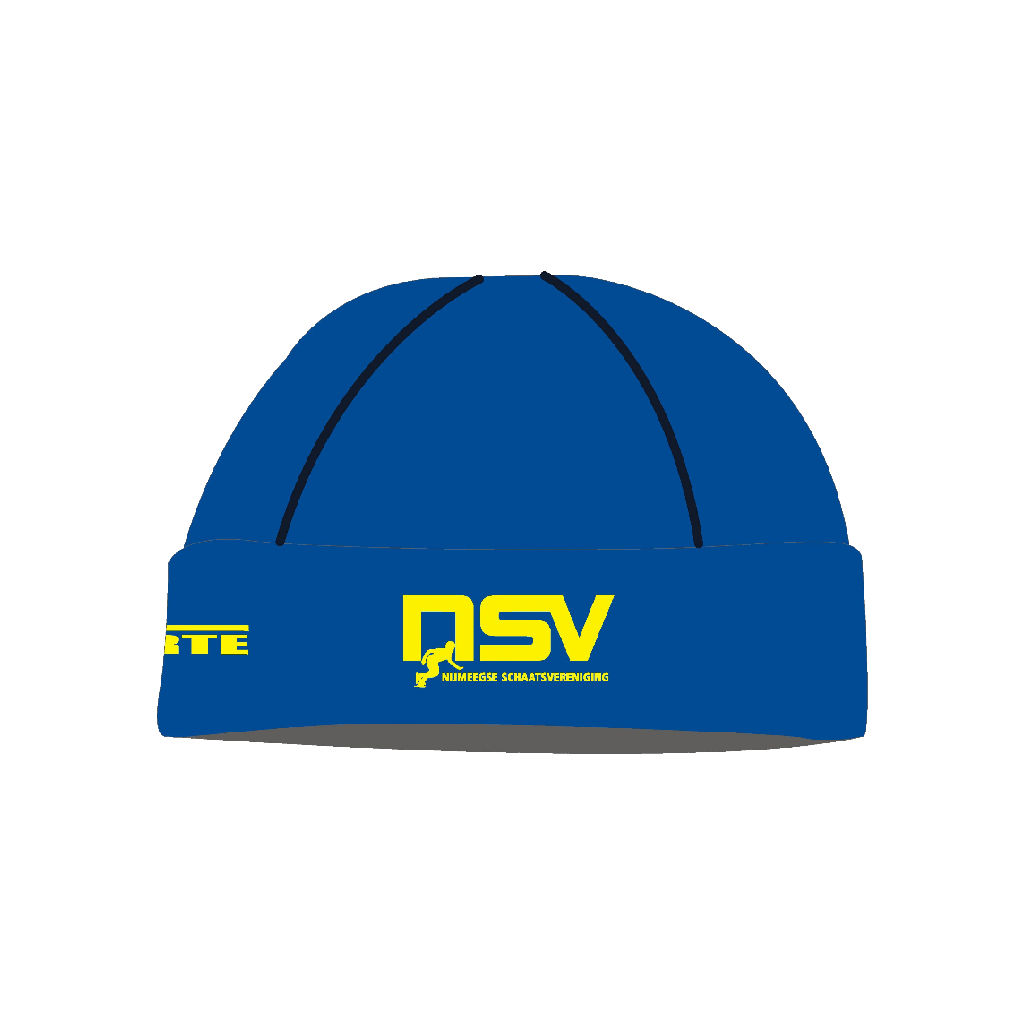 NSV muts voor shorttrack – warme en sportieve schaatsmuts met NSV-logo van de Nijmeegse Schaatsvereniging, ideaal voor koude trainingsdagen op en naast het ijs