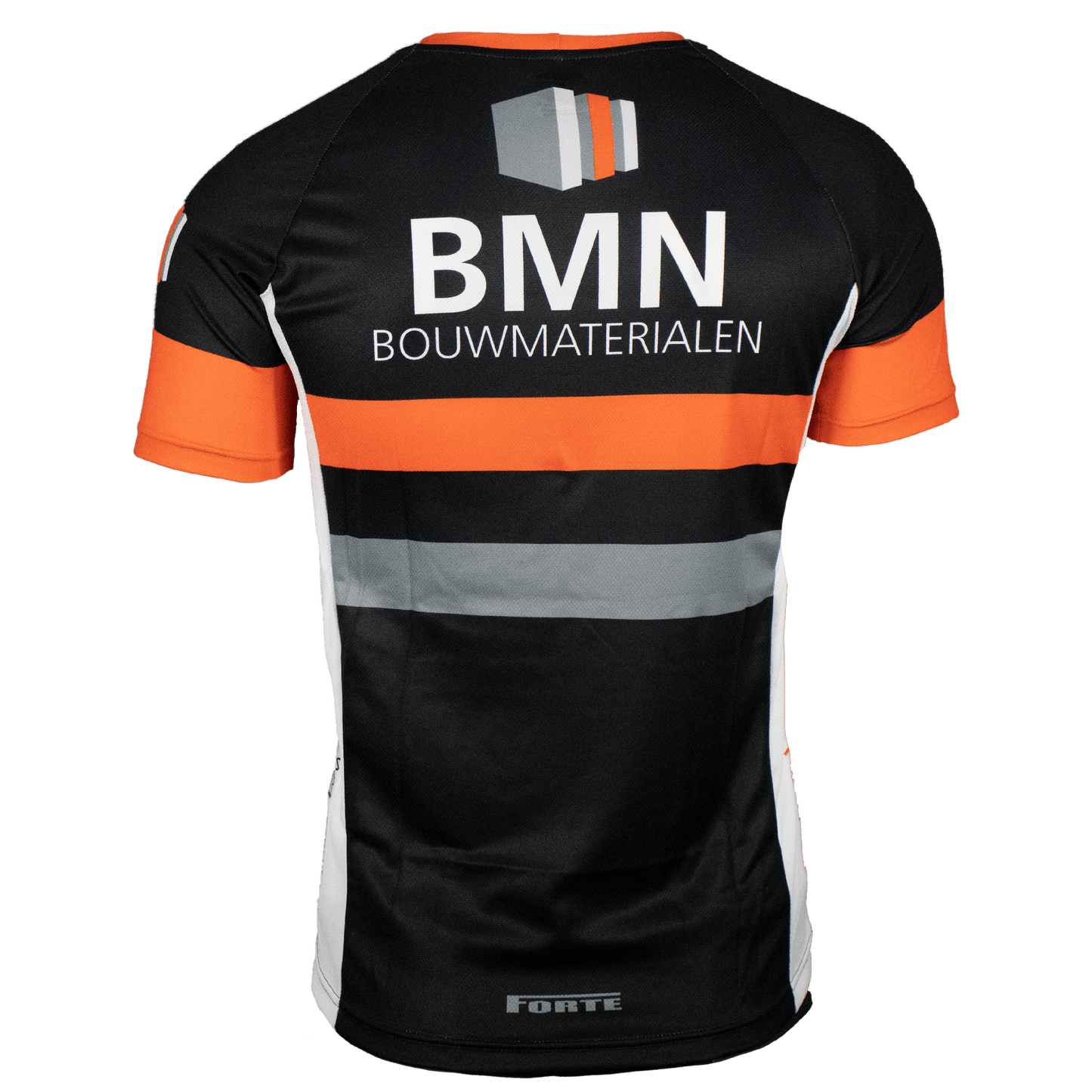Achteraanzicht BMN Bouwmaterialen running tee – ventilerende rug en subtiel BMN-logo op de achterzijde