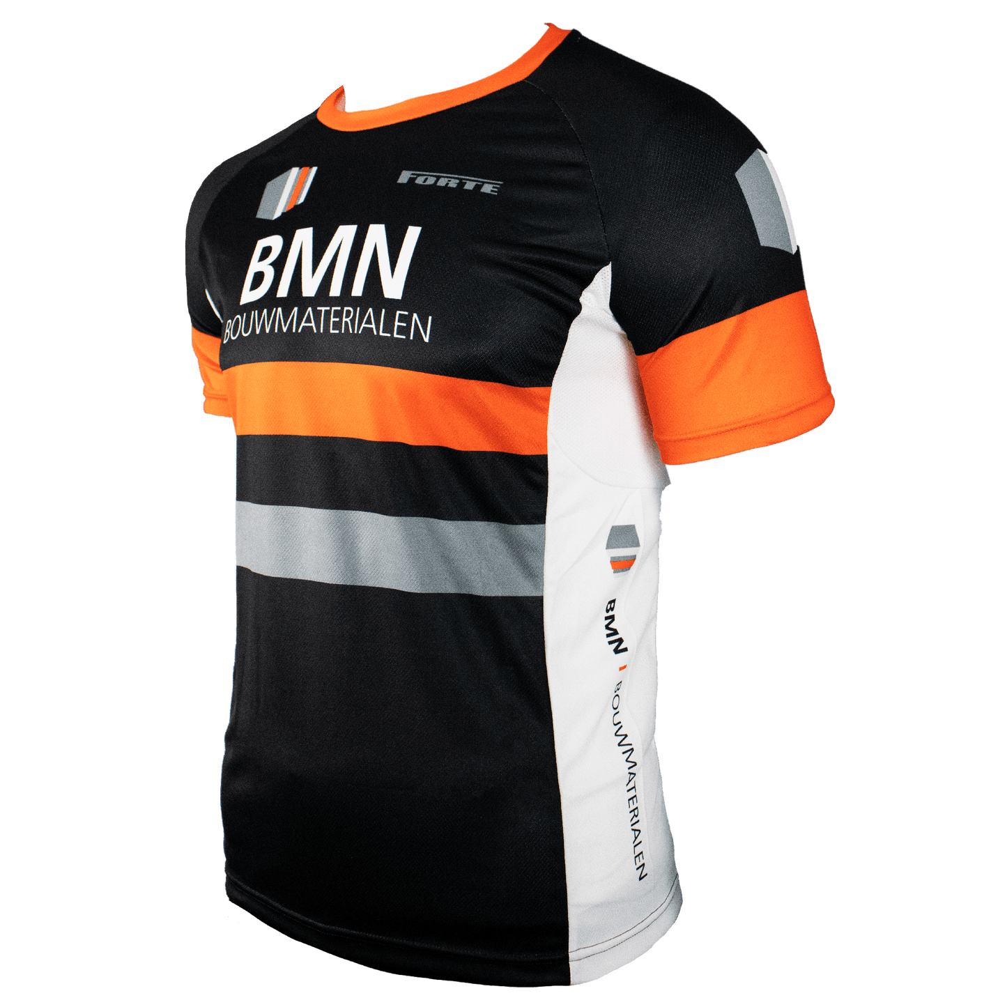 Zijaanzicht BMN running tee – sportief shirt met comfortabele pasvorm en ademende zijpanelen