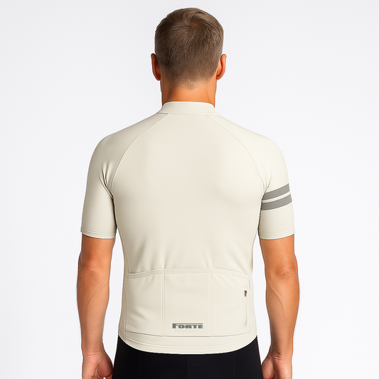 wielershirt elite in kleur lichtgrijs - topkwaliteit wielershirt voor comfort en aerodynamica - wielershirt sneldrogend - wielerkleding