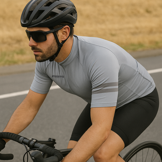 Wielershirt voor wielrenners en fietsers - mountainbike shirt - fietsshirt - cycling jersey grijs elite ademend aerodynamisch en duurzaam