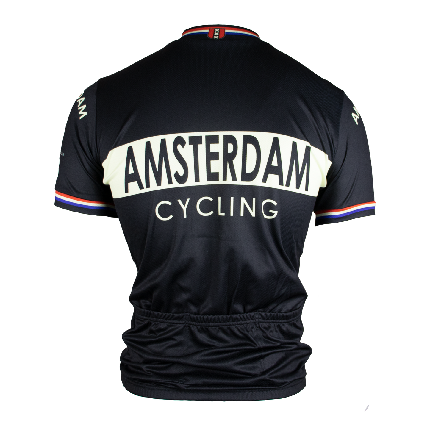 Retro Amsterdam wielershirt zwart - Vintage Fietsshirt