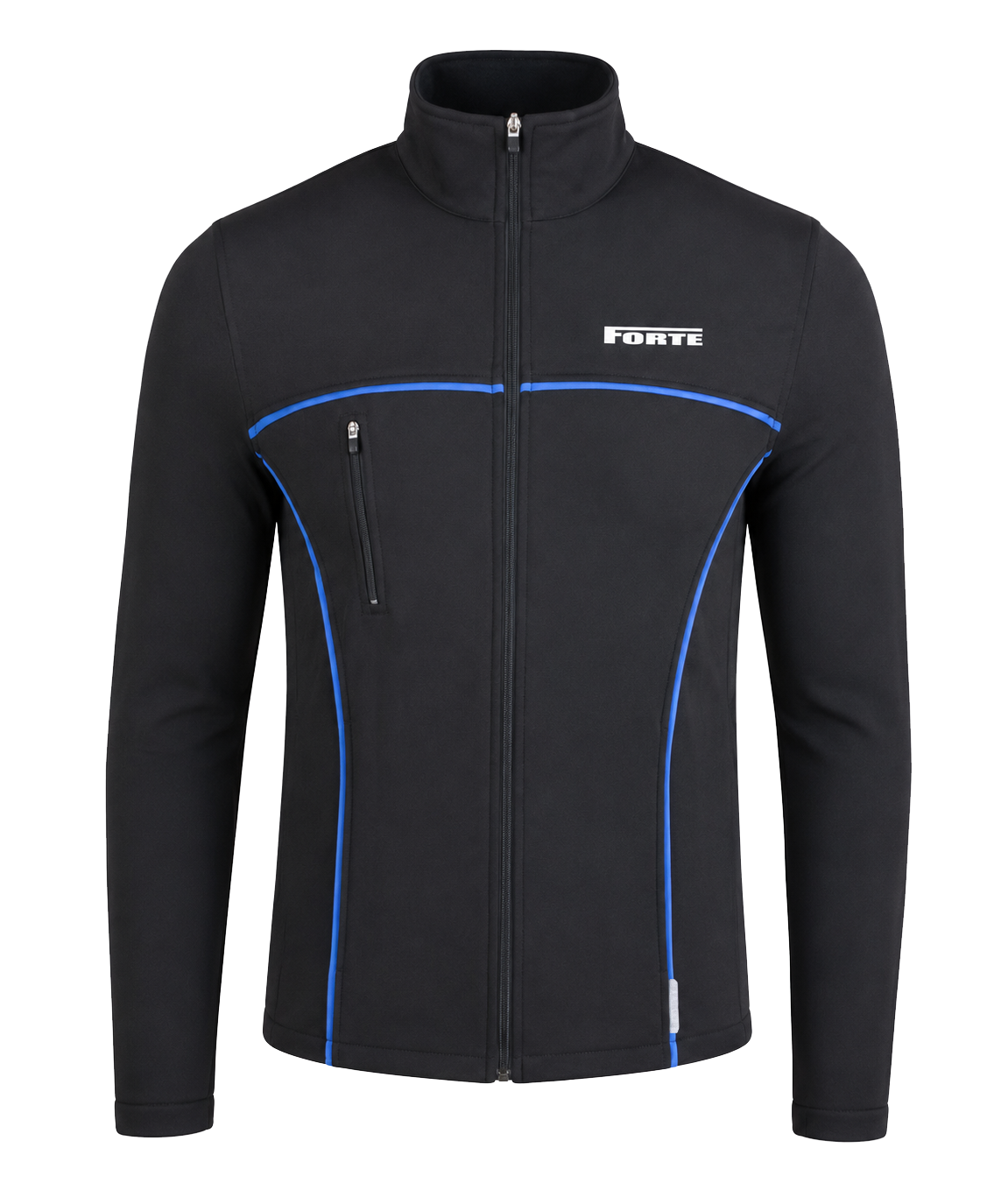 Zwart softshell jas sportjack met winddicht en comfortabel ontwerp