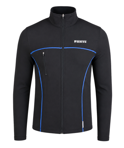 Zwart softshell jas sportjack met winddicht en comfortabel ontwerp