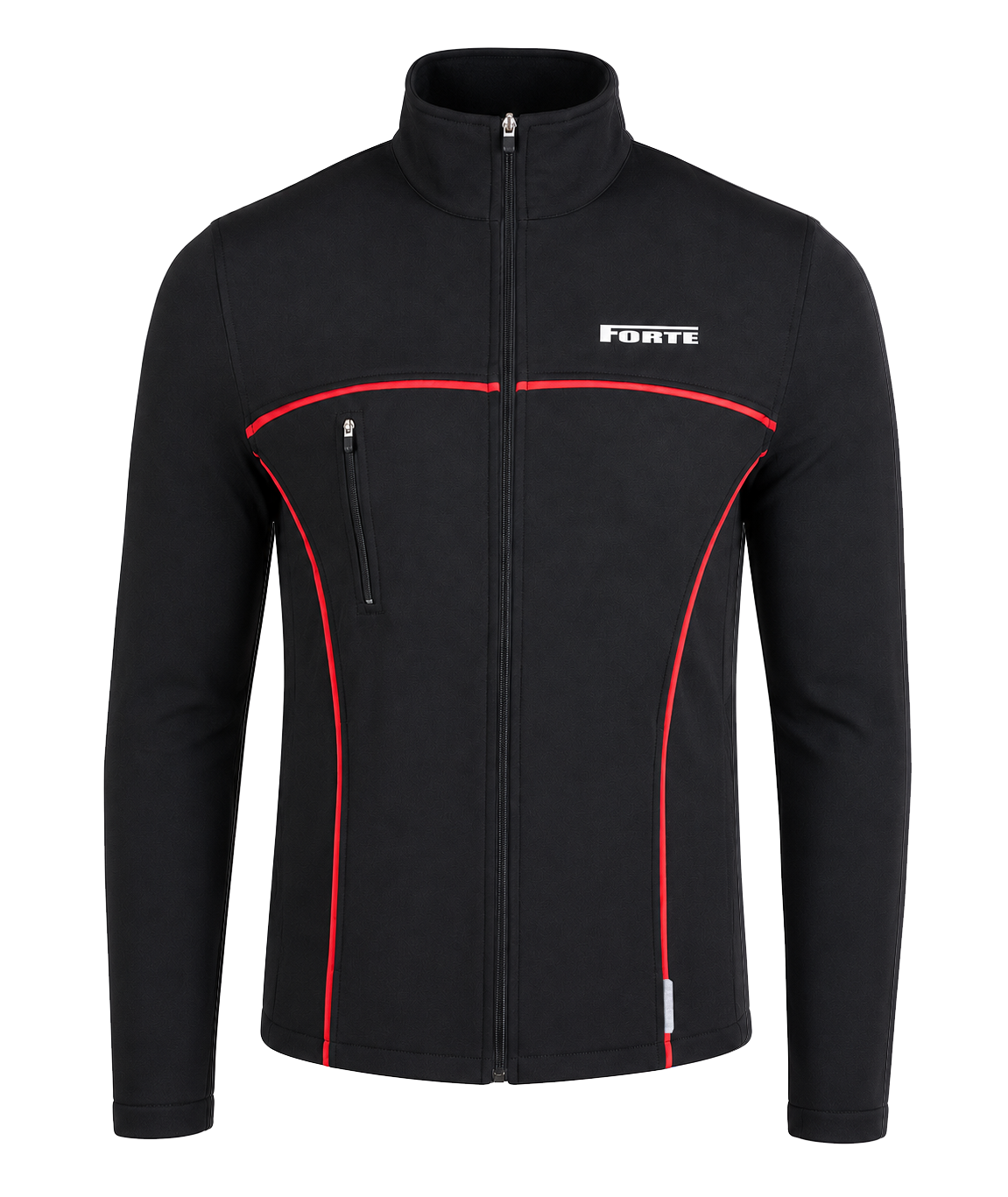 Zwart softshell jas sportjack met winddicht en comfortabel ontwerp