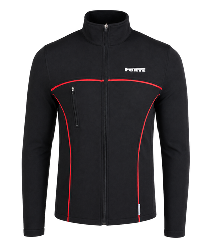 Zwart softshell jas sportjack met winddicht en comfortabel ontwerp