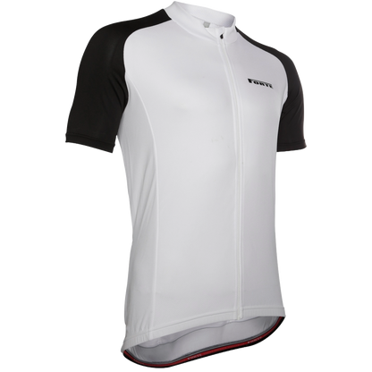 Forte wielershirt classic, zwart wit gekleurd, dunne stof voor comfort en aerodynamische voordelen