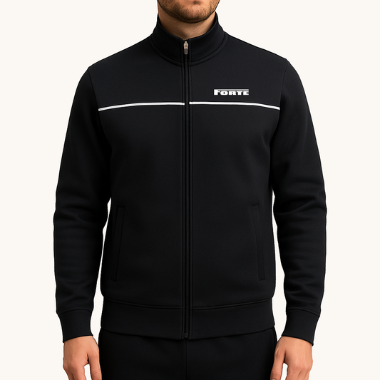 Forte hooded sweater met rits zwart – zachte katoenen hoodie - zipsweater