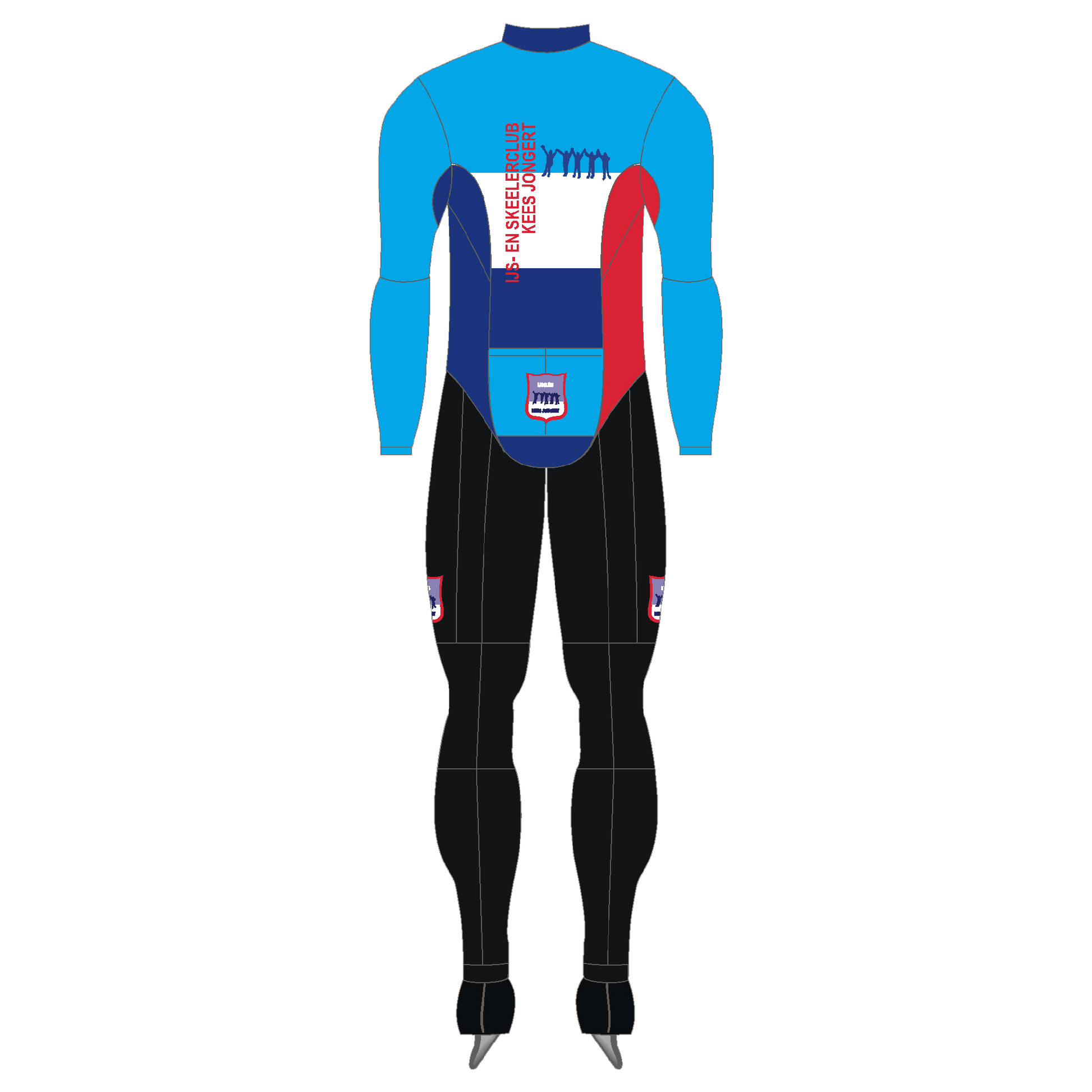 Marathonpak lycra IJsclub Kees Jongert – elastisch, aerodynamisch schaatspak voor snelheid en comfort tijdens lange marathons