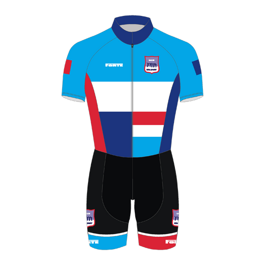Skeelerpak met korte mouwen IJsclub Kees Jongert – aerodynamisch pak met clubkleuren voor zomerse trainingen skeeleren