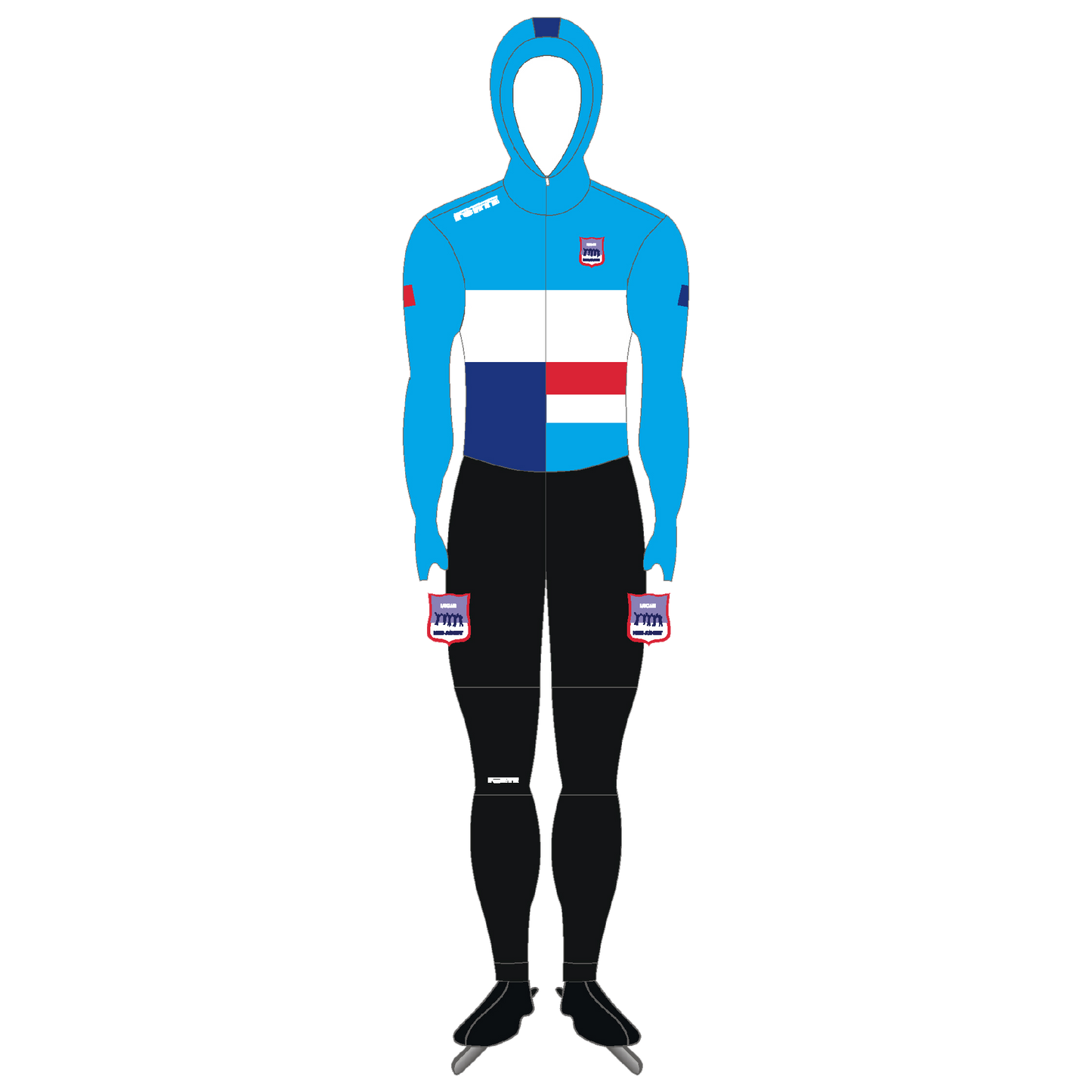 Speedpak lycra IJsclub Kees Jongert – professioneel, strak schaatspak met cap voor maximale snelheid en prestaties op het ijs