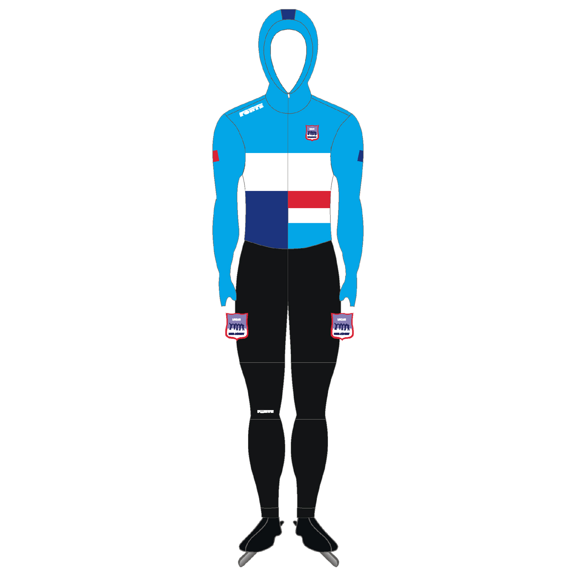 Speedpak lycra IJsclub Kees Jongert – professioneel, strak schaatspak met cap voor maximale snelheid en prestaties op het ijs