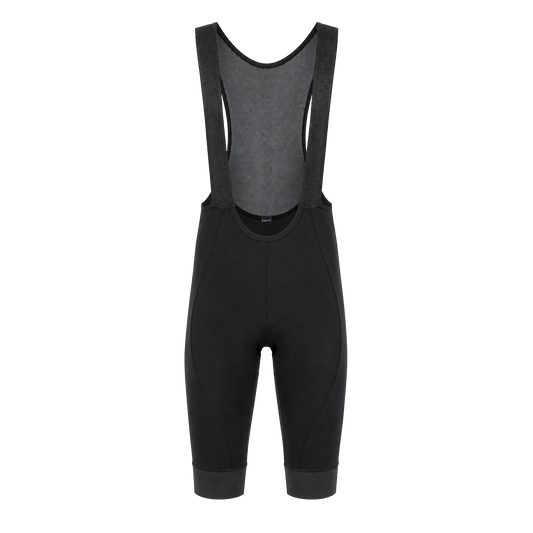 zwarte wielerbroek voor wielrenners en fietsers, koersbroek blanco met forte logo