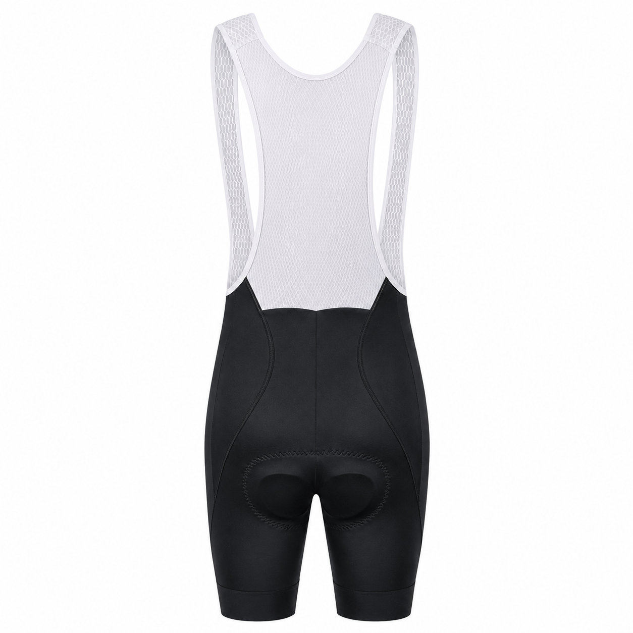 Koersbroek wielrennen fietsbroek cycling bib - zwart met wit - blanco