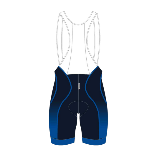NSV koersbroek voor kinderen – comfortabele en ademende wielerbroek van het langebaanteam van de Nijmeegse Schaatsvereniging, ontworpen voor jonge renners tijdens zomertrainingen op de weg - achterkant