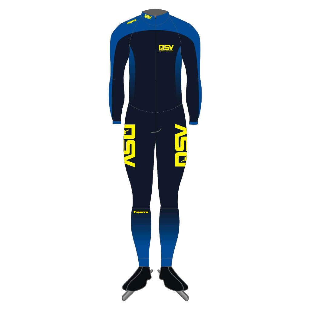 NSV lycra marathonpak voor langebaanschaatsen – lichtgewicht, ademend en strak schaatspak van de Nijmeegse Schaatsvereniging, ontworpen voor maximale snelheid en comfort tijdens lange trainingen en wedstrijden