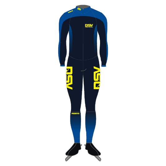 NSV lycra marathonpak voor langebaanschaatsen – lichtgewicht, ademend en strak schaatspak van de Nijmeegse Schaatsvereniging, ontworpen voor maximale snelheid en comfort tijdens lange trainingen en wedstrijden
