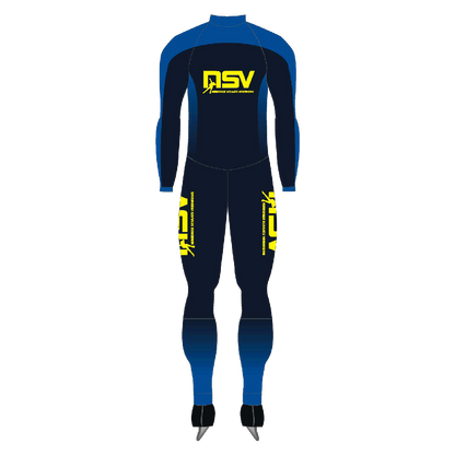 NSV thermo marathonpak voor langebaanschaatsen – warm, strak en isolerend schaatspak van de Nijmeegse Schaatsvereniging, ontworpen voor lange trainingen en wedstrijden in koude omstandigheden - achterkant