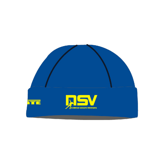 NSV muts voor langebaanschaatsen – warme en sportieve schaatsmuts met NSV-logo van de Nijmeegse Schaatsvereniging, perfect voor koude dagen op en rond de ijsbaan