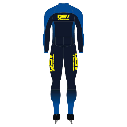 NSV thermo marathonpak voor shorttrack – warm en elastisch schaatspak van de Nijmeegse Schaatsvereniging, ontworpen voor shorttracktrainingen en optimale bewegingsvrijheid op het ijs - achterkant