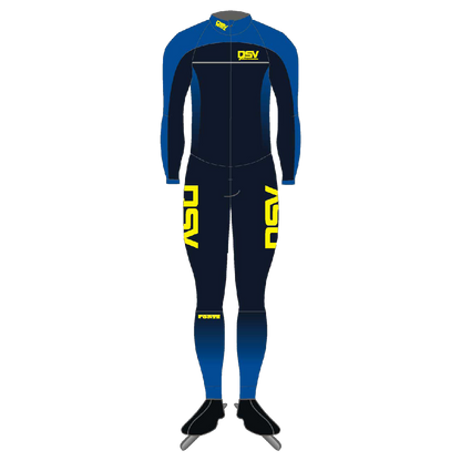 NSV thermo marathonpak voor shorttrack – warm en elastisch schaatspak van de Nijmeegse Schaatsvereniging, ontworpen voor shorttracktrainingen en optimale bewegingsvrijheid op het ijs