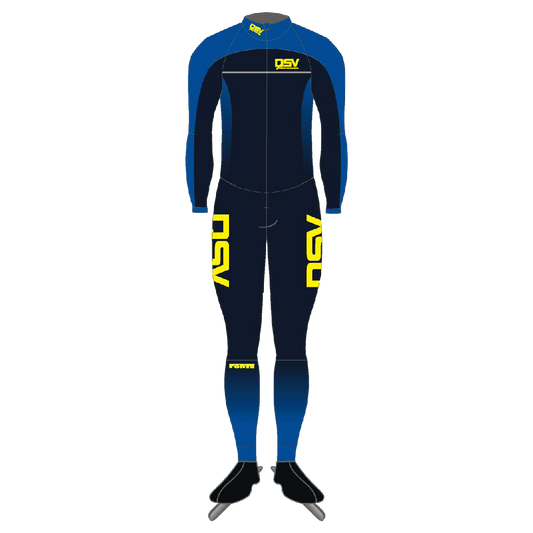 NSV thermo marathonpak voor shorttrack – warm en elastisch schaatspak van de Nijmeegse Schaatsvereniging, ontworpen voor shorttracktrainingen en optimale bewegingsvrijheid op het ijs