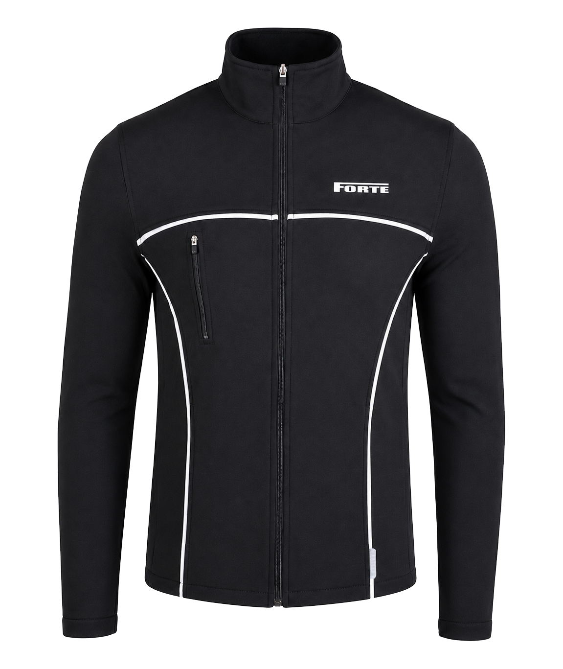 Zwart softshell jas sportjack met winddicht en comfortabel ontwerp