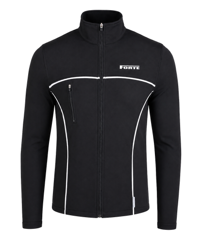 Zwart softshell jas sportjack met winddicht en comfortabel ontwerp