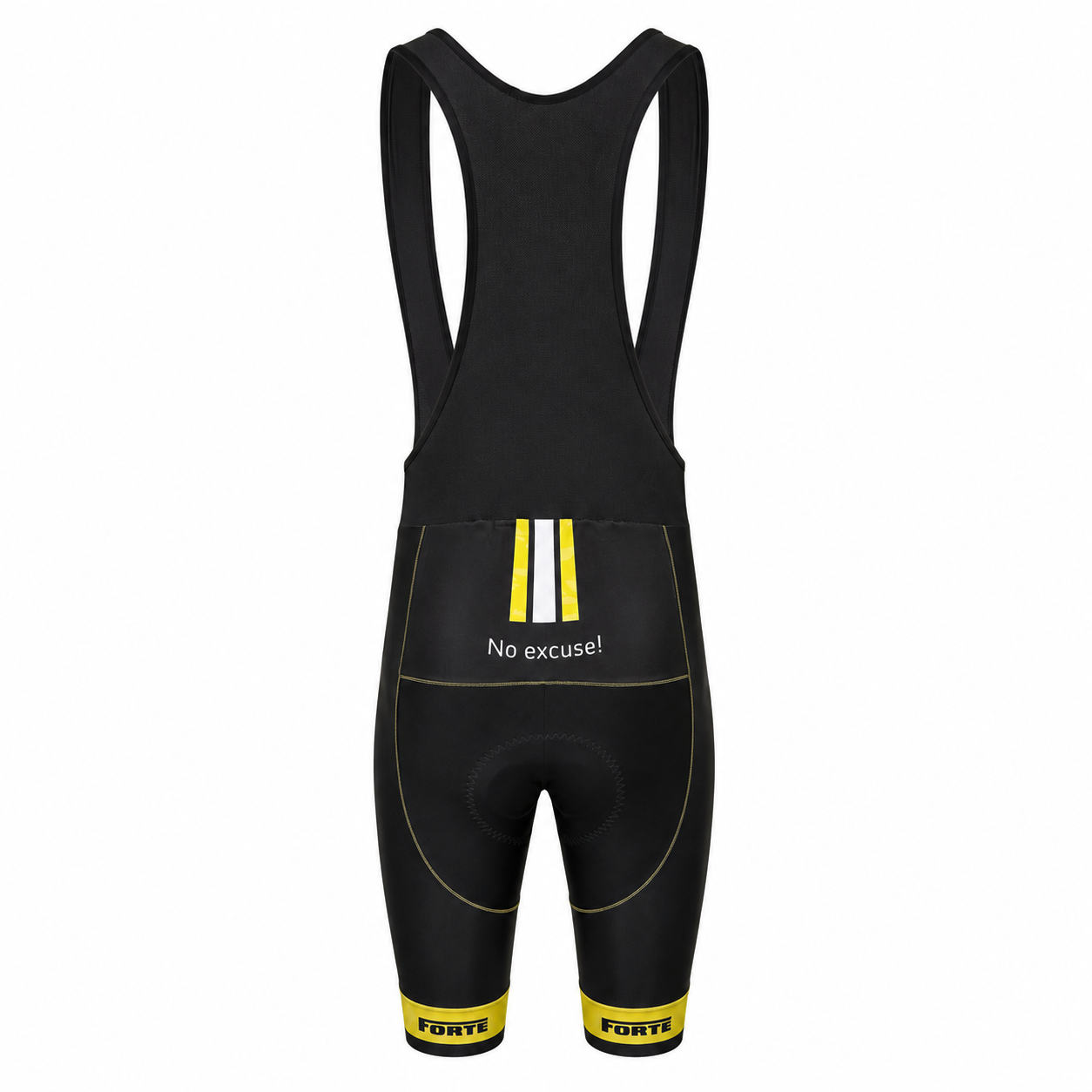 Forte koersbroek met bretels en zeem zwart - fietsbroek aero