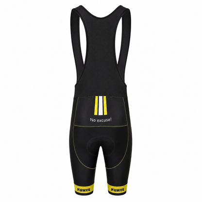 Forte koersbroek met bretels en zeem zwart - fietsbroek aero