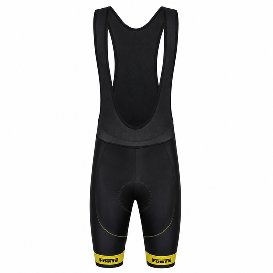 Forte koersbroek met bretels en zeem zwart - fietsbroek aero
