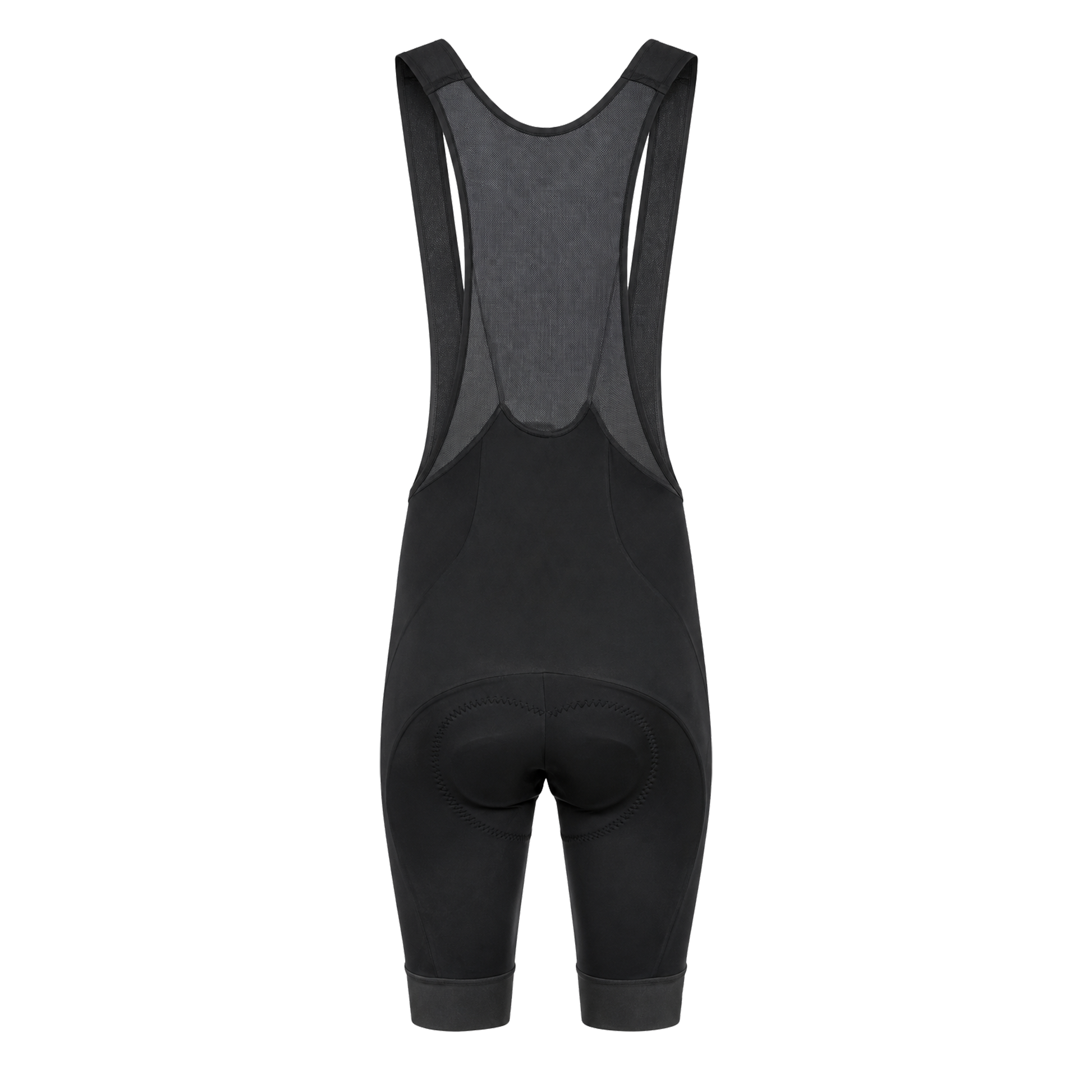zwarte wielerbroek voor wielrenners en fietsers, koersbroek blanco met forte logo