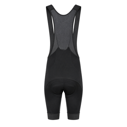 zwarte wielerbroek voor wielrenners en fietsers, koersbroek blanco met forte logo