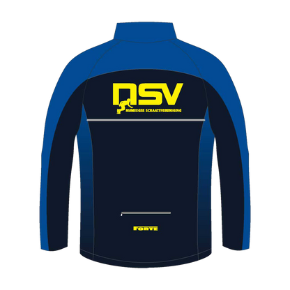 NSV thermojack voor shorttrack – warm, ademend en winddicht schaatsjack van de Nijmeegse Schaatsvereniging, perfect voor training en warming-up op het ijs - foto achter