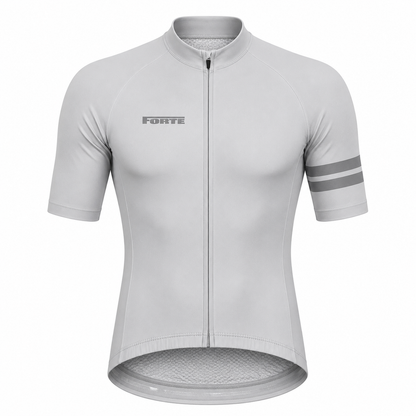 Fietsshirt grijs - elite wielershirt met zakken - aerodynamische pasvorm - hoge kwaliteit stof