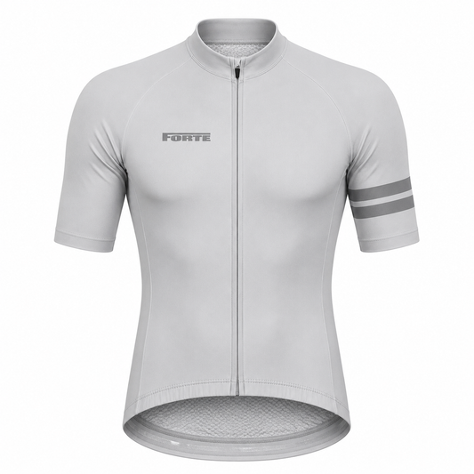 Fietsshirt grijs - elite wielershirt met zakken - aerodynamische pasvorm - hoge kwaliteit stof