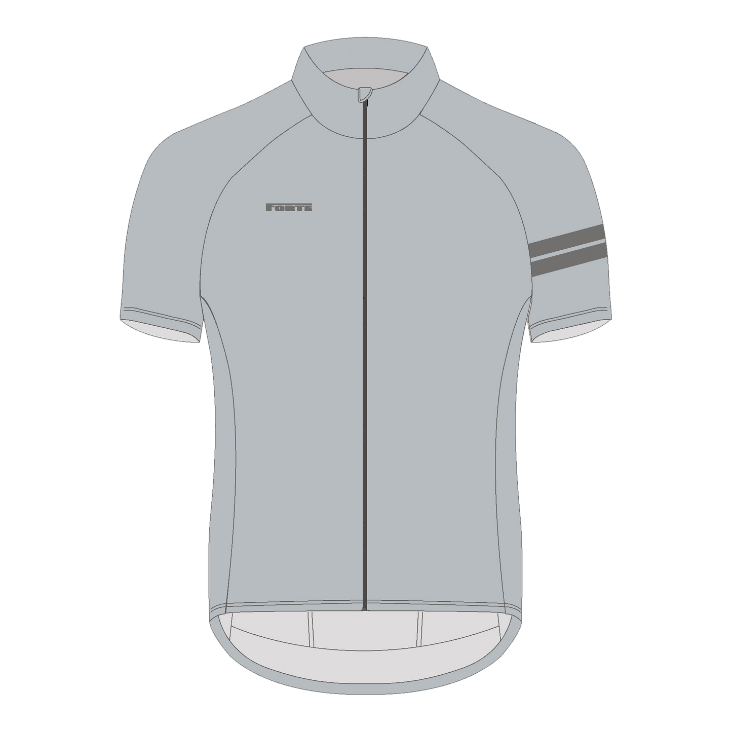 Wielershirt Elite Grijs voorkant